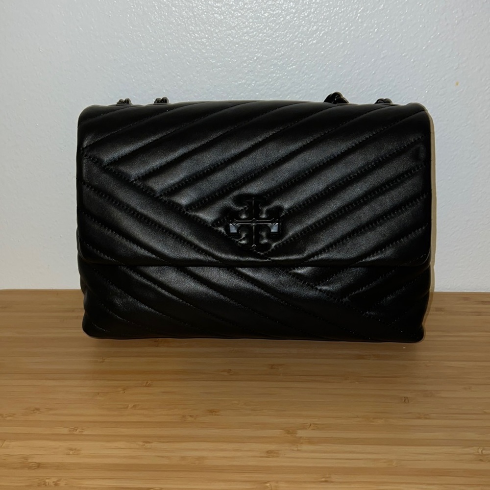 Tory Burch Black Chevron Quilted Shoulder Bag